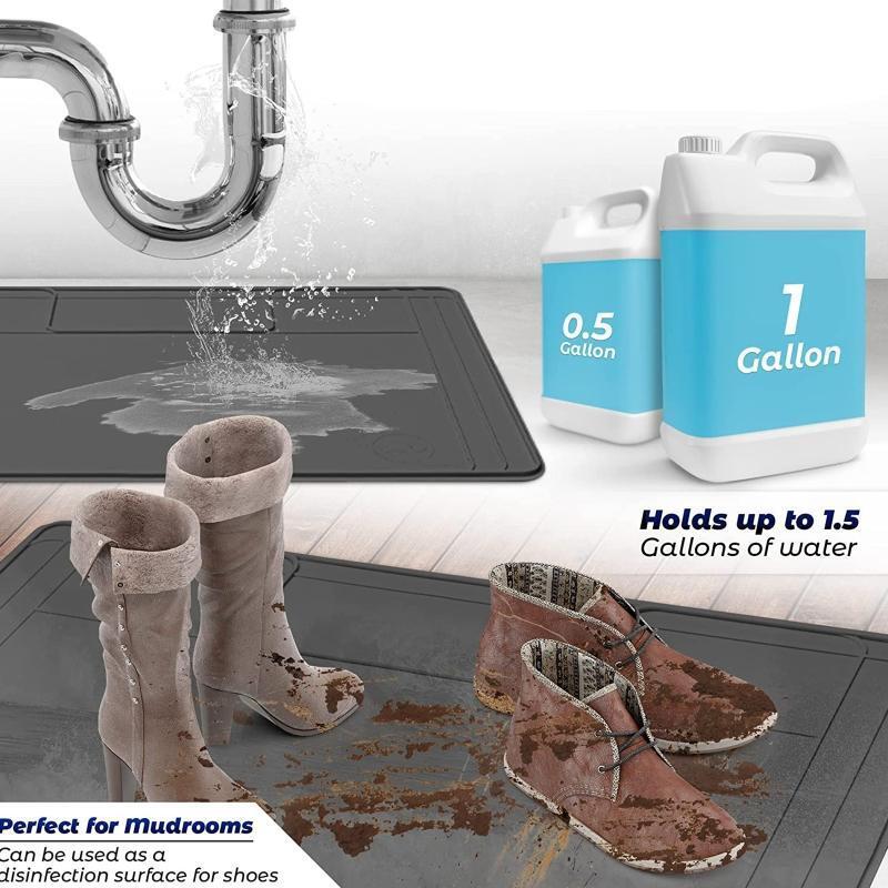 Mats Under Sink Bathroom Cabinet Mat Waterproof Cabinet Protector Drip Tray