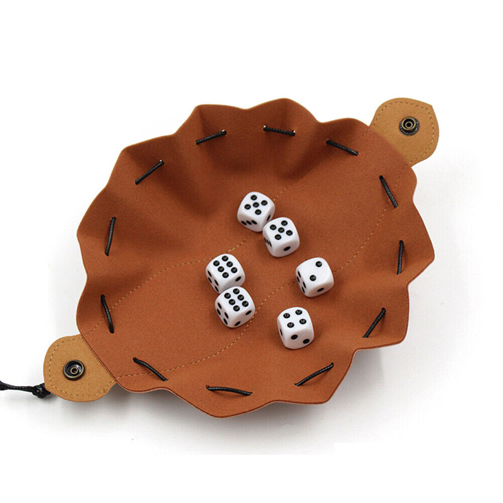 PU Leather Dice Bag Pouch with Drawstring Coin Purse DND Dice Storage Bags
