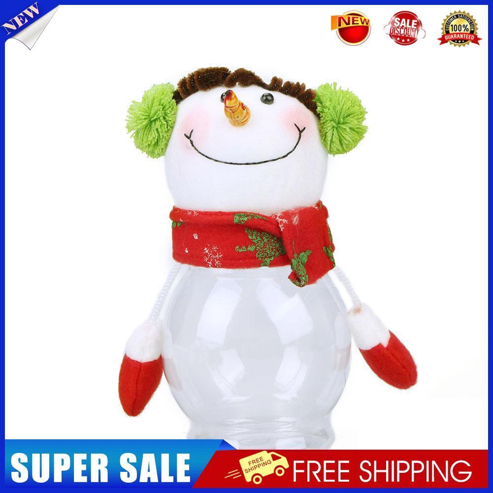 Creative Christmas Decor Cartoon Food Can Candy Jar Storage Box(Snowman)