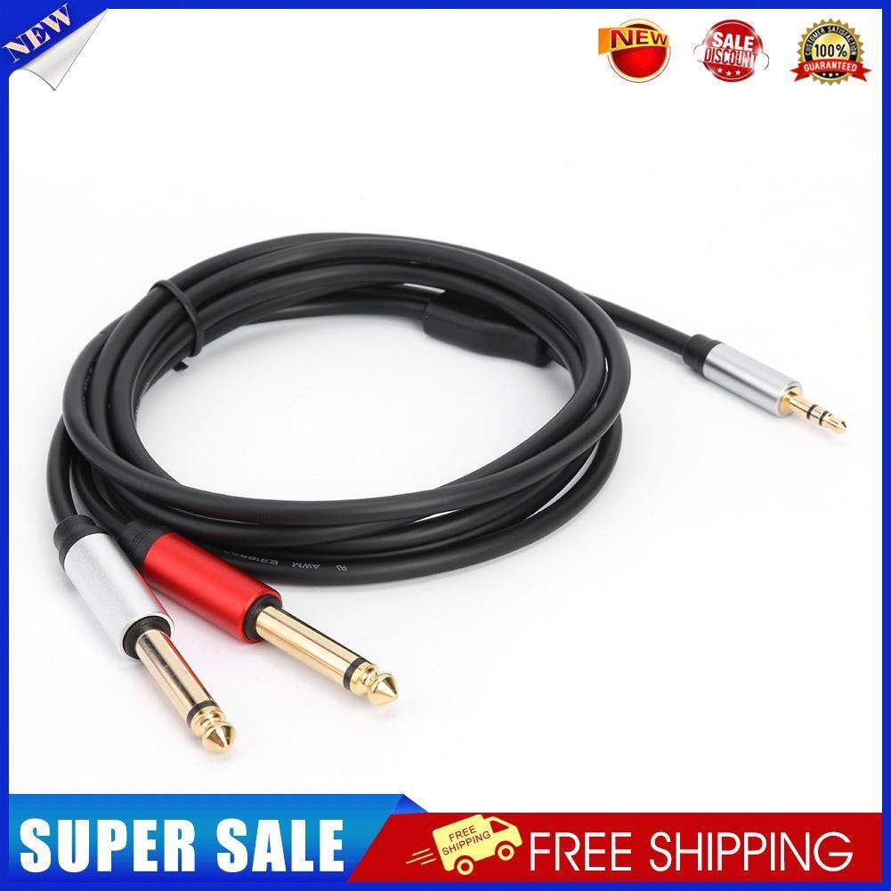 1.8m 3.5mm Male to Dual 6.35mm Male Audio Cable for Mixer Amplifier Speaker
