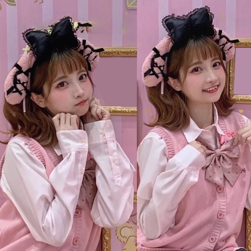 Cartoon Melody Ear Hair Hoop Cute Wash Face Hair Holder Festival Party Headwear