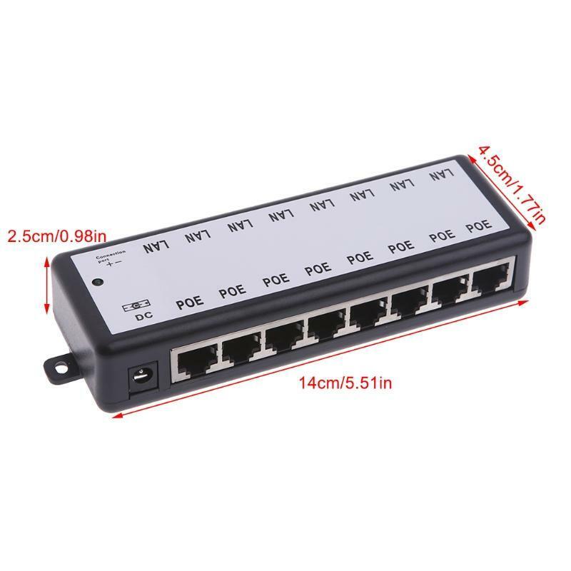 8-port POE Injector 8 Ports Power Over Ethernet Injector DC 12V-48V 10 / 100Mbps