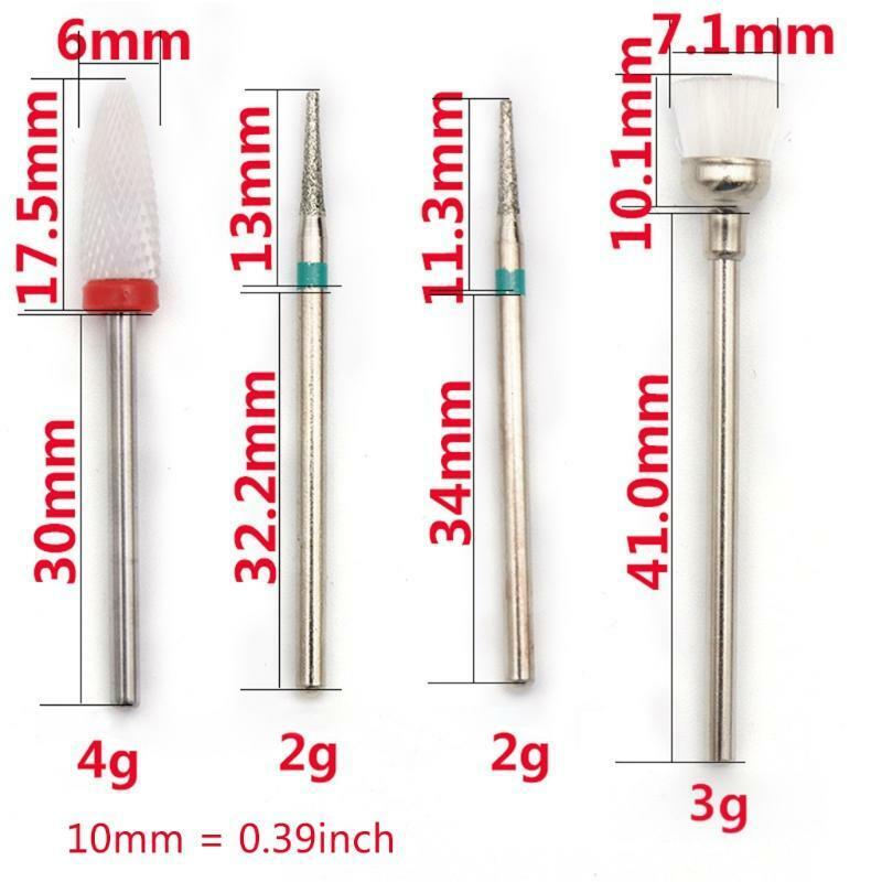 Combined Milling Cutters Set for Manicure Tungsten Steel Ceramic Nail Drill Bits