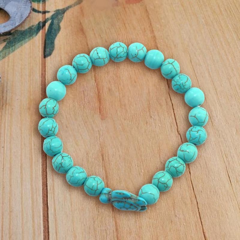 Sea Turtle Beads Bracelet Natural Stone Turquoise Tortoise Bracelet Jewelry Gift