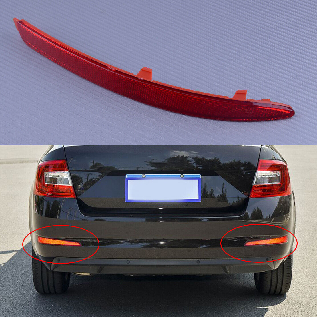 Rear Right Bumper Reflector Brake Tail Warning Light fit for Skoda Octavia Mk II