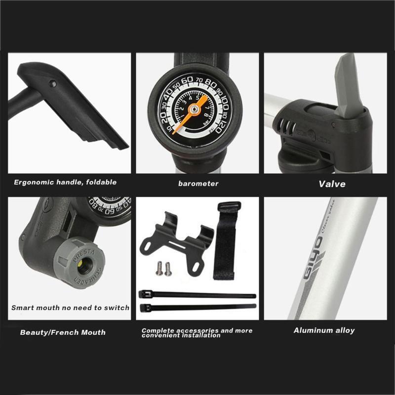 Mini Portable  Bicycle Pump, Pump Bike Pumps w/ Glueless Puncture Repair