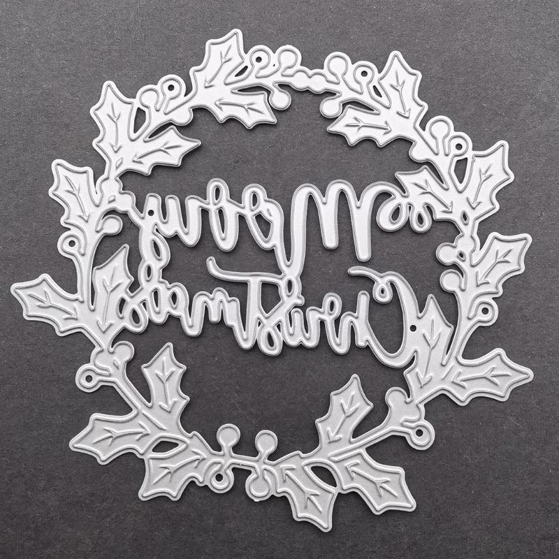 Merry Christmas Garland Metal Cutting Dies Stencil DIY Scrapbooking Album Paper