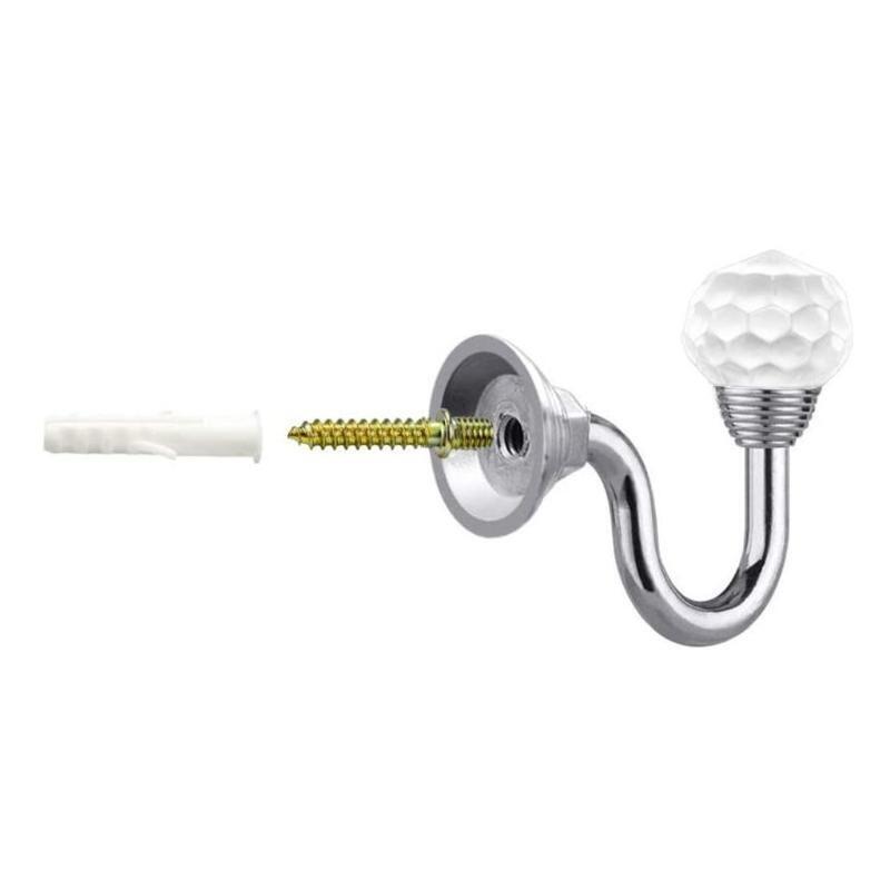 Portable Durable Crystal Curtain Holdbacks 2PCS U Shaped Hook Curtain Tieback