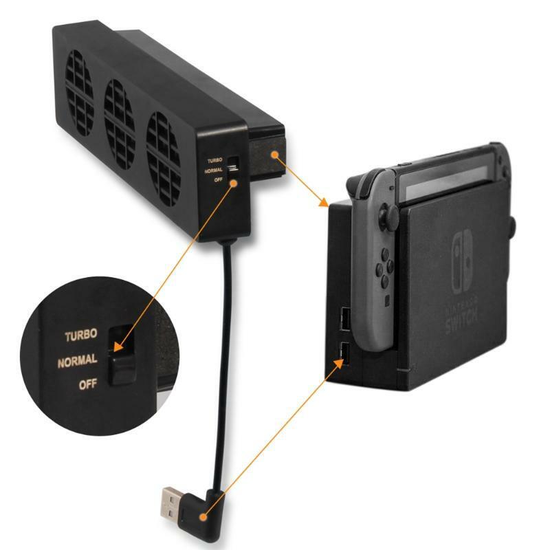 DC 5V 3-Fan External Super USB Cooling Fan Cooler For Switch Console
