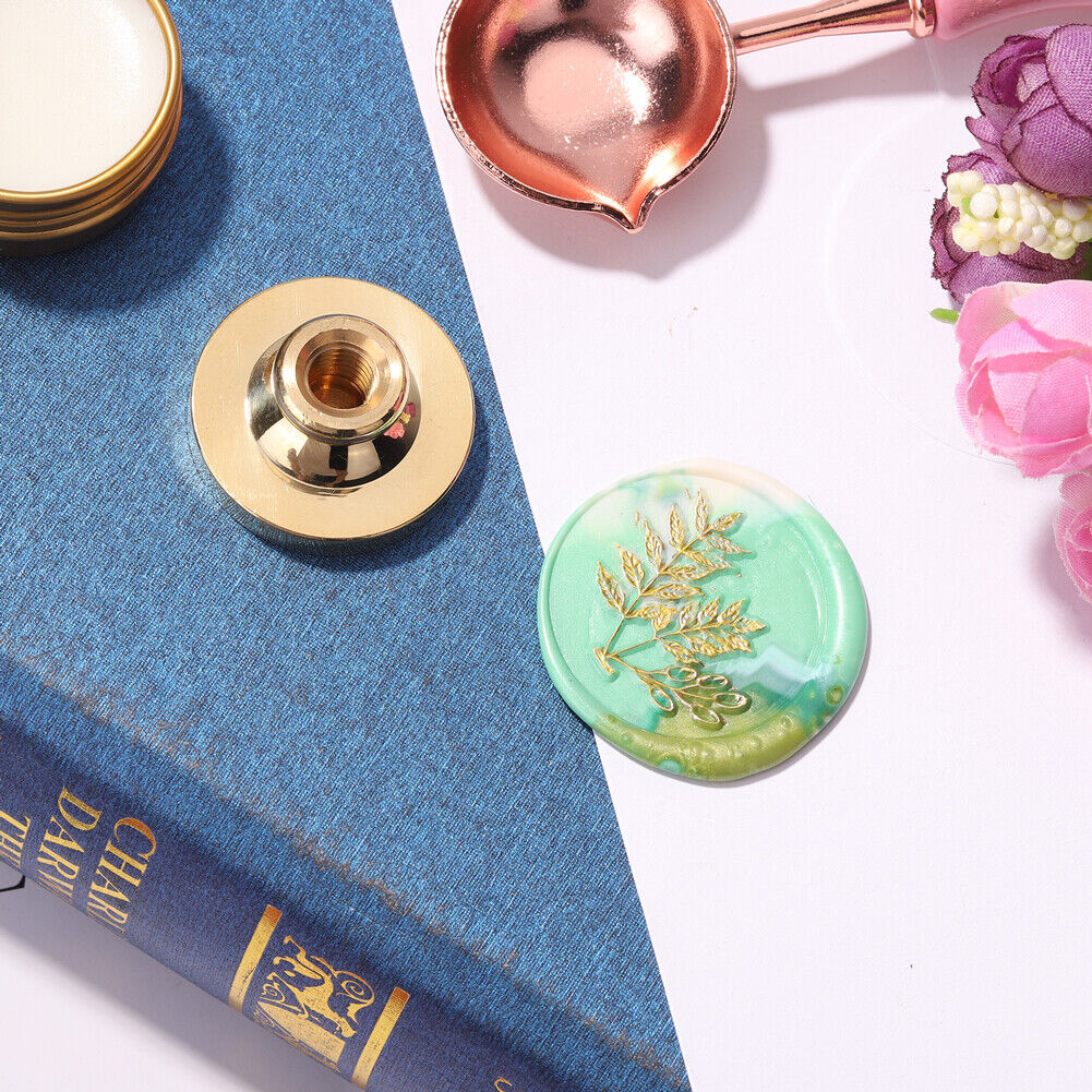 Grass Flower Wax Sealing Stamp Head Round Copper Stamps w/o Handle (ZR012)
