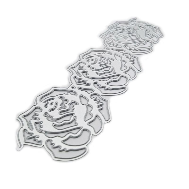 Hollow Rose Flower Edge Metal Cutting Dies Stencil DIY Scrapbook Album Template