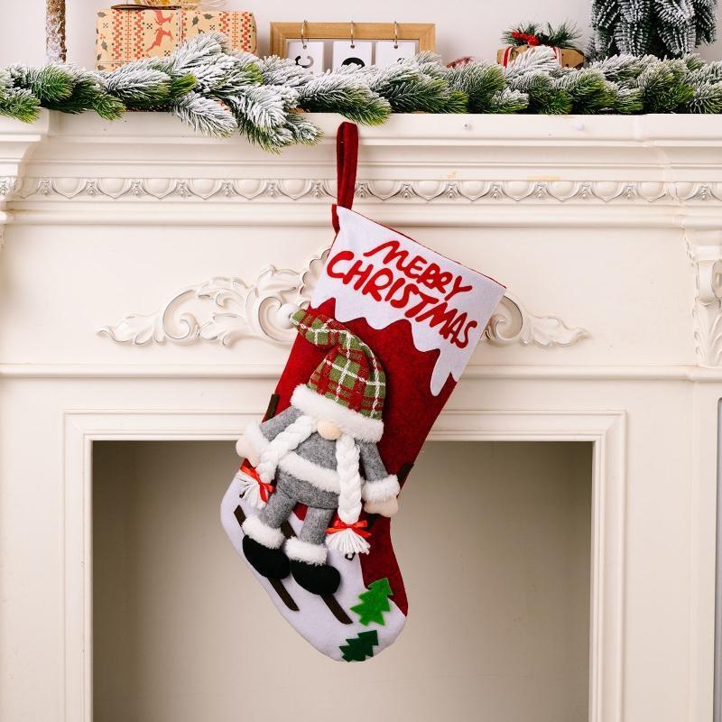 Merry Christmas Gnome Stockings 3pcs/set Hanging Pendant Festival Party Decor