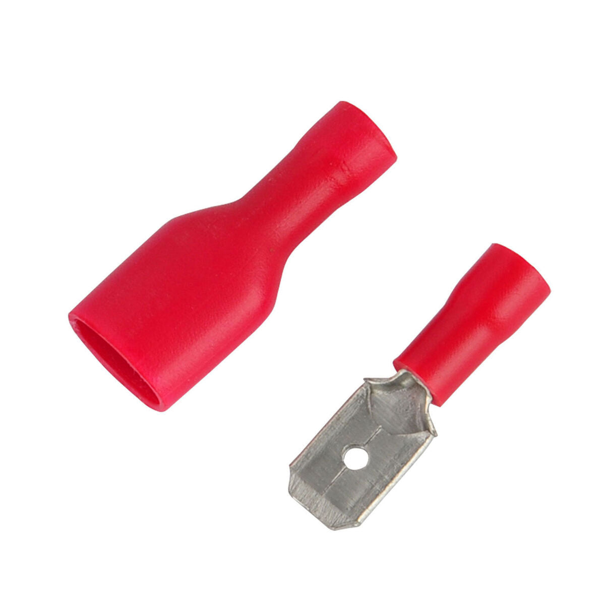100PC Electrical Wire Connector Insulated Crimp Terminals Spade Red Assorted Set