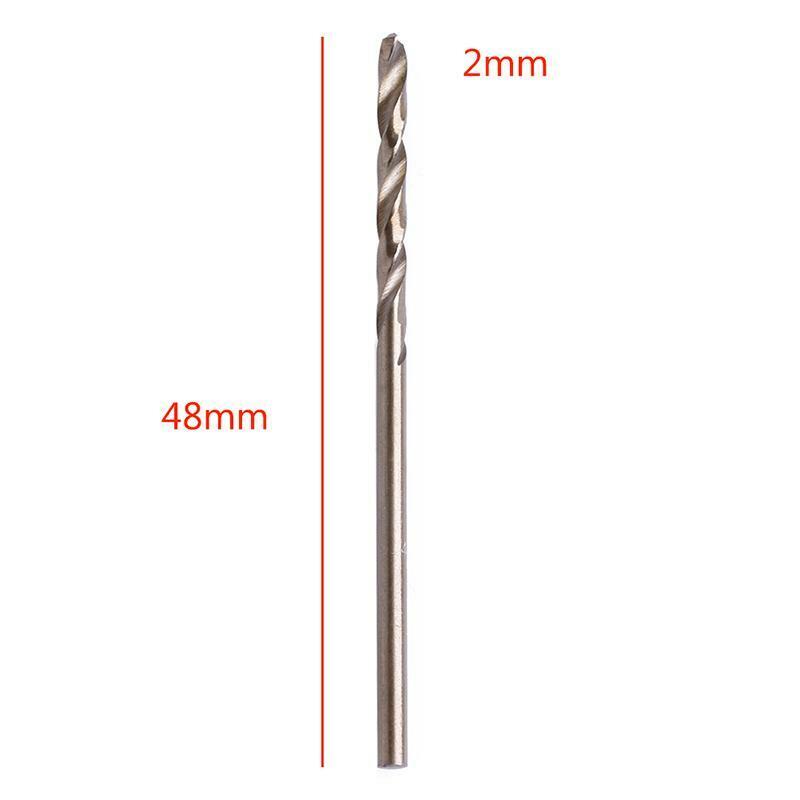 10Pcs Durable 2mm M35 Triangle Shank HSS-Co Cobalt Twist Drill Spiral Drill Bit