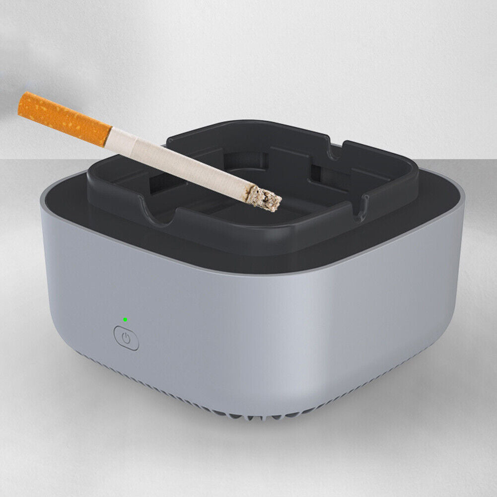 Smokeless Ashtray Air Purifier 360 Degree Surround Smoke Remover (Grey)