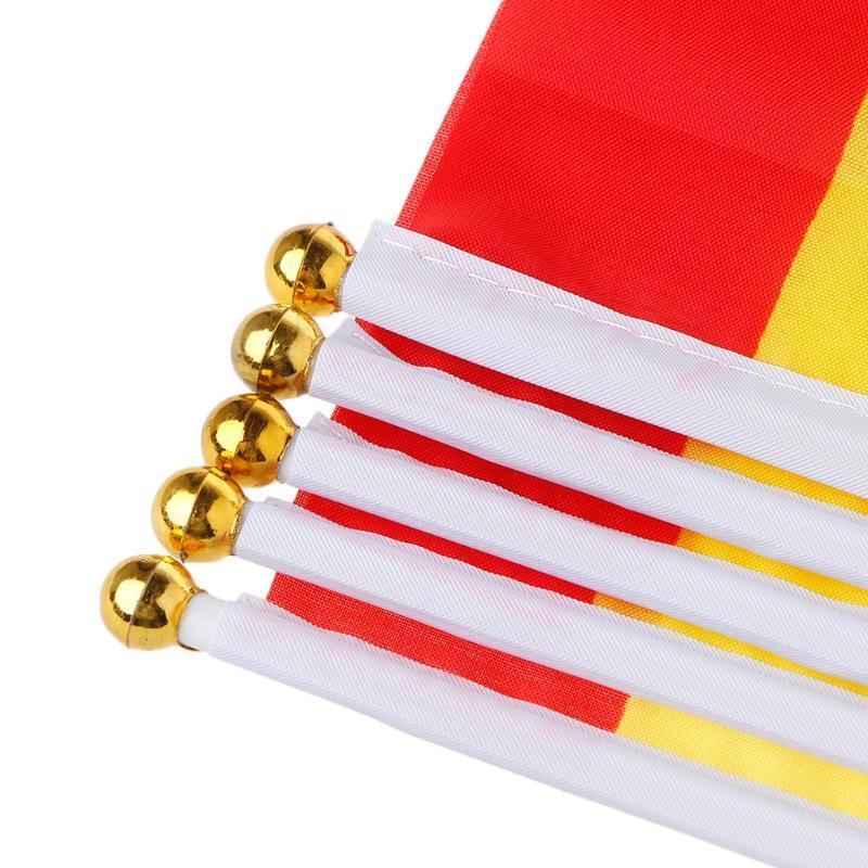 5Pcs Spanish Hand Waving Flags Spain Crest Banners Sports Opening Outdoor Decor