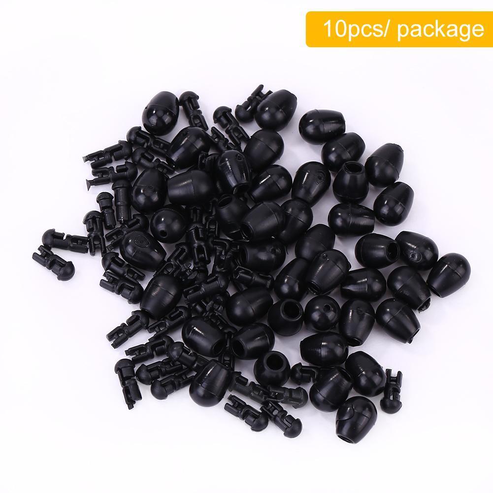 10pcs Carp Fishing Quick Change Beads Method Feeder Line Holder (S Black)
