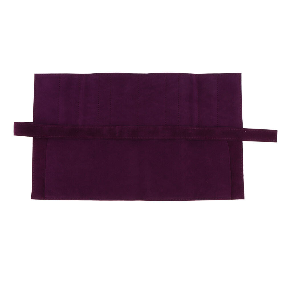 10 Pocket Roll Up Scissors Organizer Holder for Barber Stylist Purple