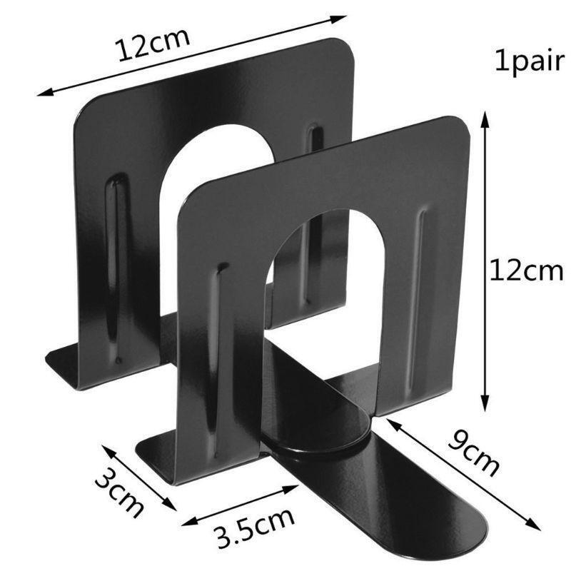 2 Pcs Decorative Metal Bookend Magazine Organizer Holder Office Standing Bookend