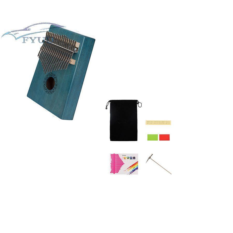 Mahogany Wood 17-Keys Kalimba Finger Piano Thumb Instrument w/ Tuner Hammer New