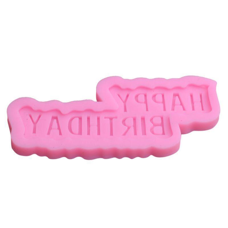 4 PCS Happy Birthday English Letters Silicone Mold Alphabet Cake Decoration