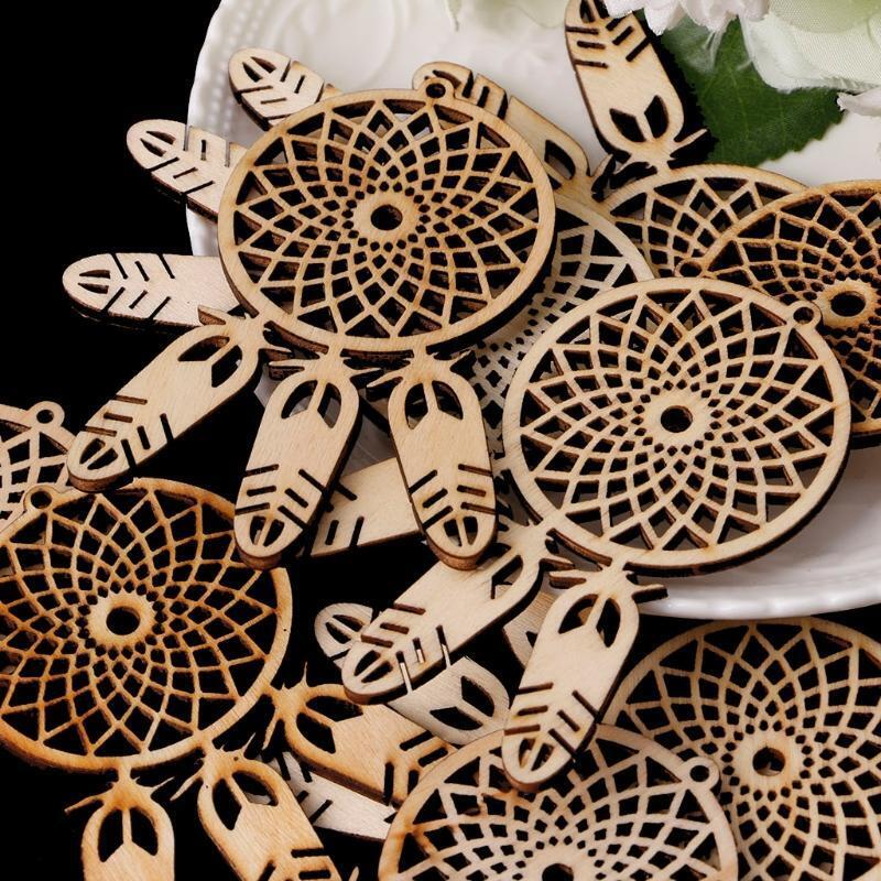 10Pcs Wooden Snowflake Lantern Wedding Party Xmas Home Hanging Decor Craft DIY