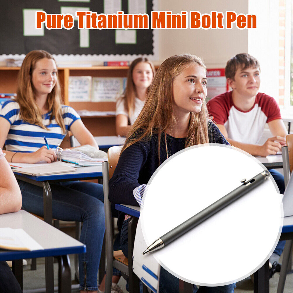 Portable Mini Titanium Ballpoint Pen Outdoor Metal Signature Pens (Gray)
