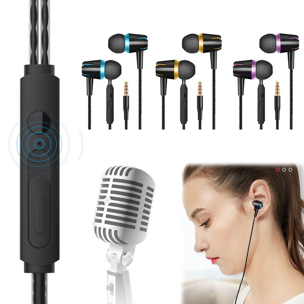 Music with Microphone Sports Headphones Headset Stereo Earphone In-Ear Earbuds