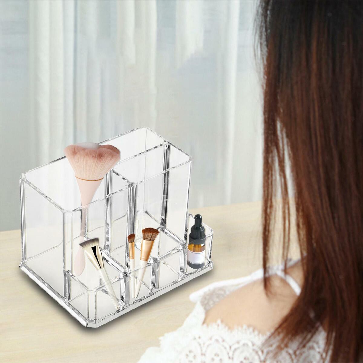 Makeup Brush Holder 7 Compartments Multi Function Box Organizer Container