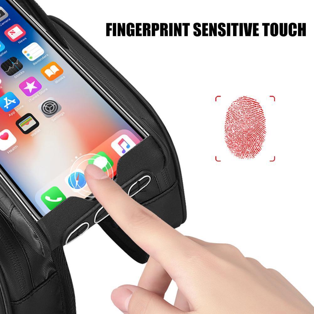 1.5L Touch Screen Bike Front Frame Top Tube Phone Sunshade Double Side Bag
