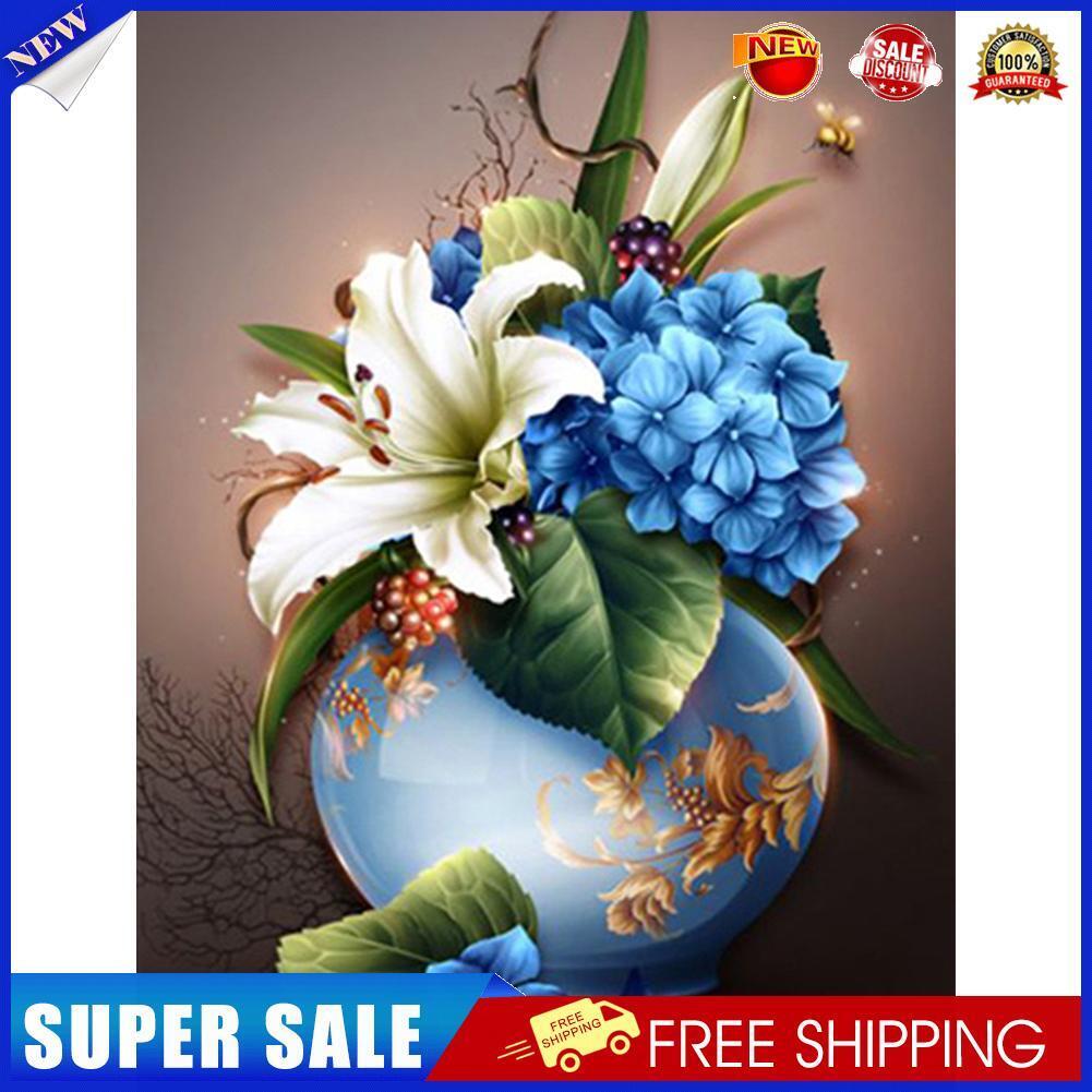 5D DIY Diamond Painting Flower in Vase Full Square Drill Wall Decor (FF333)