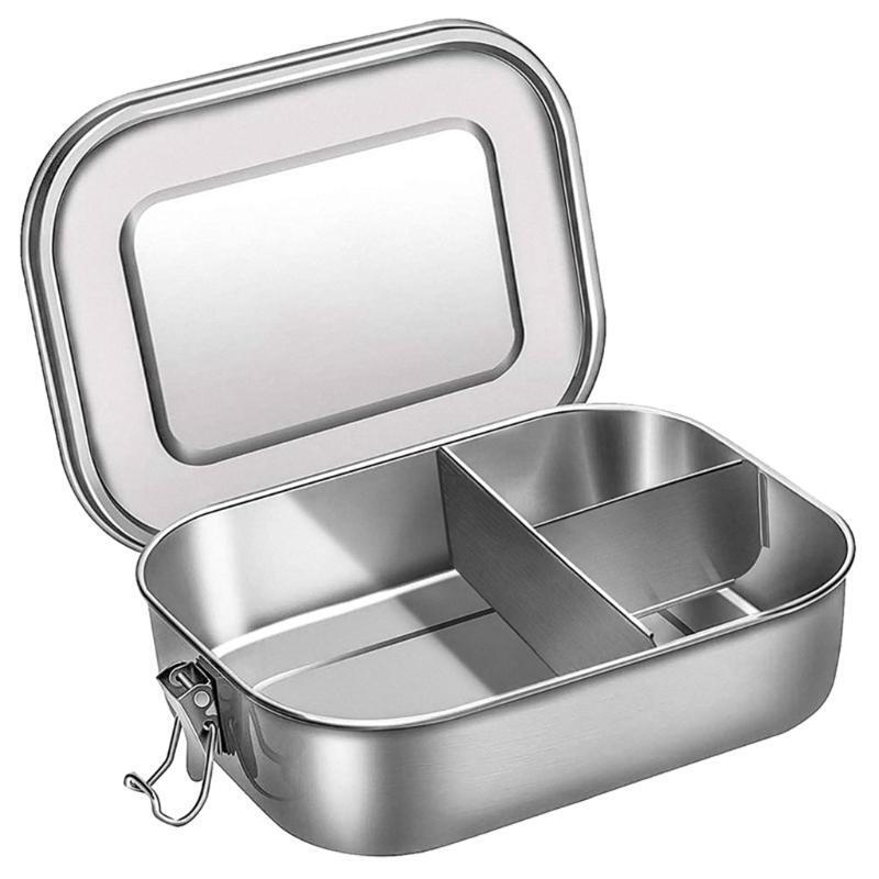 Stainless Steel Bento Box Lunch Container,3-Compartment Bento Lunch Box for Sand