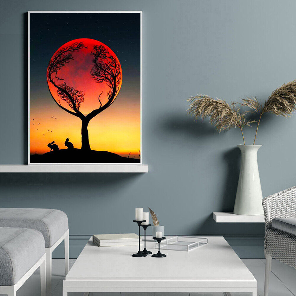 DIY Diamond Painting Branch Moon Square Drill Art Picture Rhinestone Decor