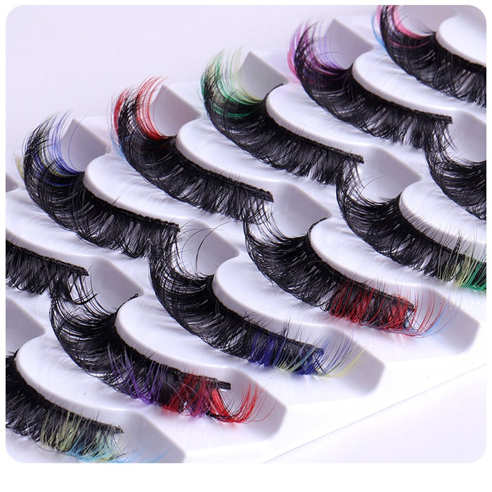 Eyelashes Dramatic Fluffy Mixed 7 Color DD Curl False Eyelahes 8D Mink Lashes