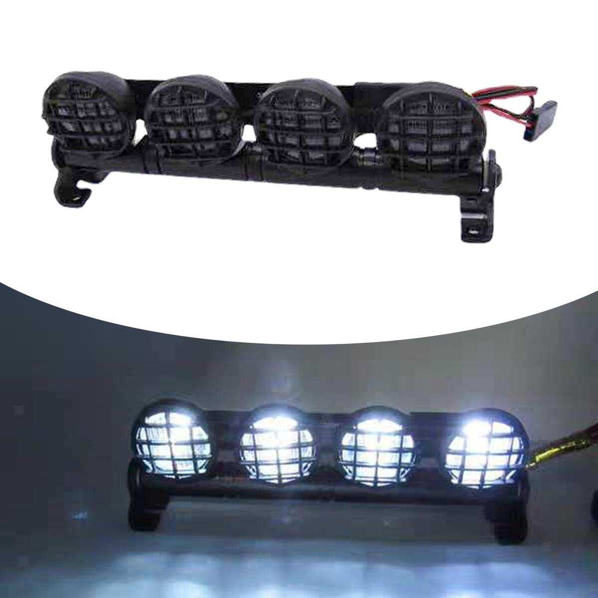 4 LEDs Light Bar Roof Lights Lamp, Metal for D90 D91 D99S RC Car 1:10 1:12