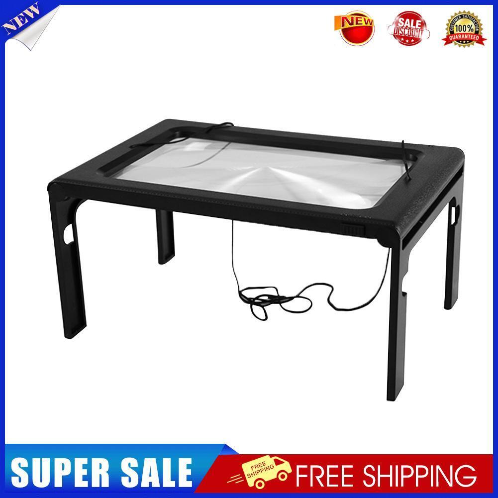 USB Illuminated Table Magnifier Desk Type Reading Loupe Magnifying Glass