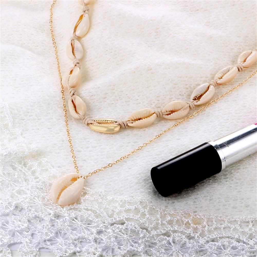 Choker Cowry Seashell Pendant Multilayer Shell Necklace Bohemian Beach Jewelry