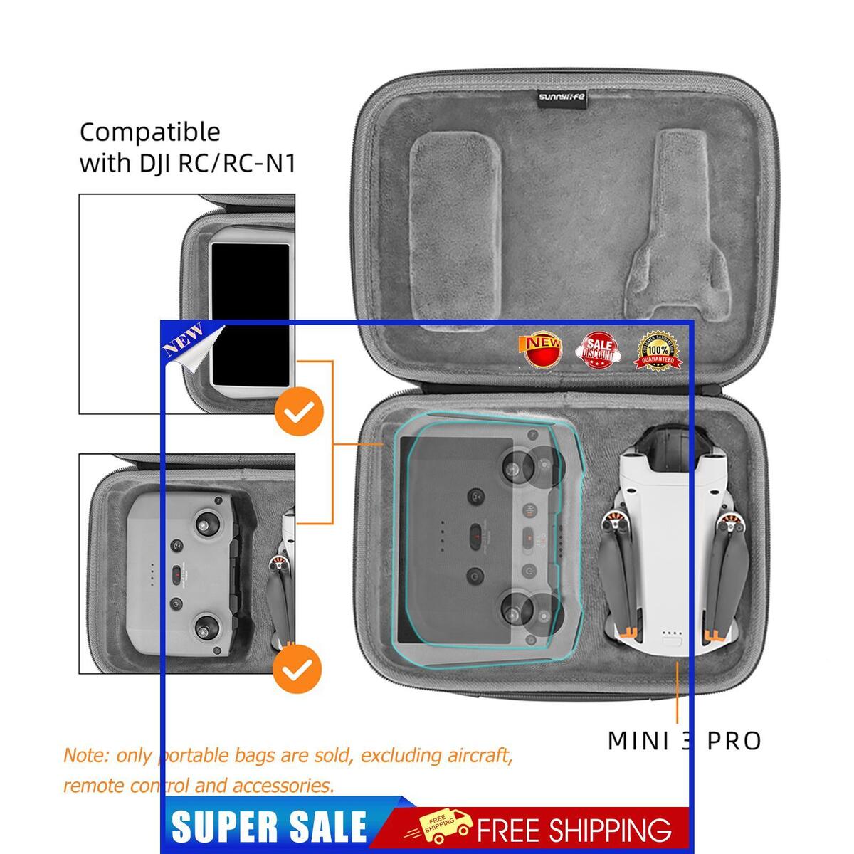For DJI Mini 3 Pro Drone Storage Bag Carrying Case Remote Controller Battery New