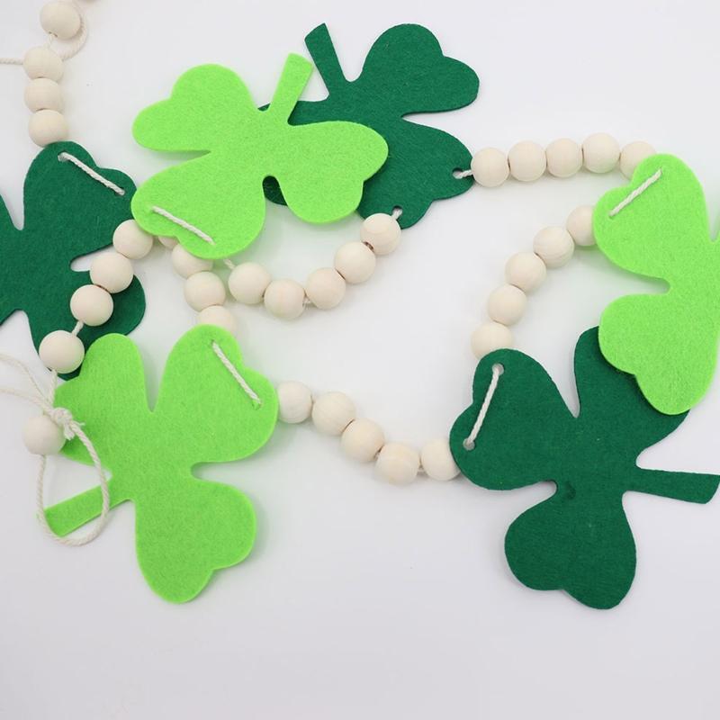 Felt Shamrock Clover Garland Banner Patrick's Day Banner Decorations Bunting