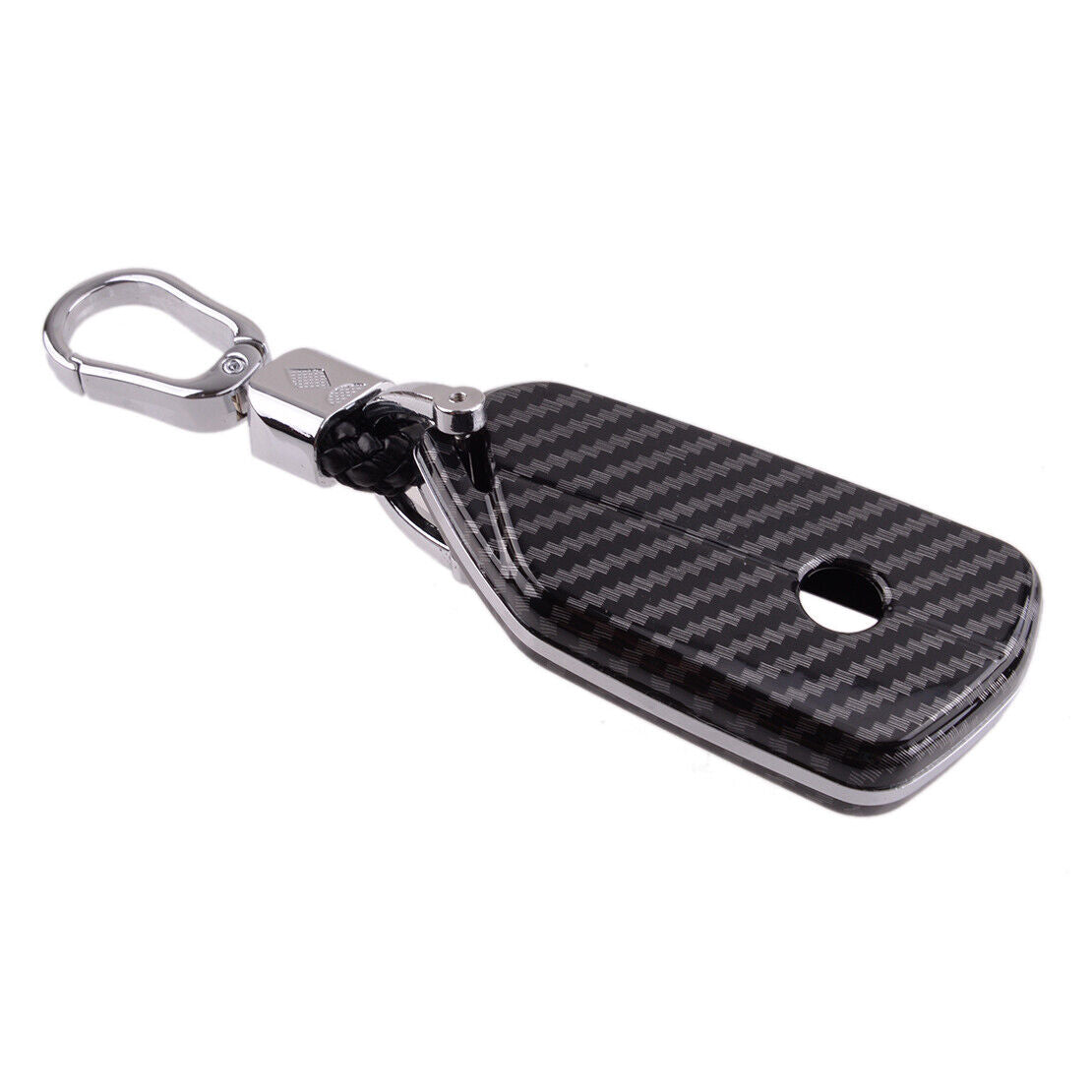 Carbon Fiber Style Key Fob Cover Case Keychain Fit for VW Golf GTI MK8 ID.4