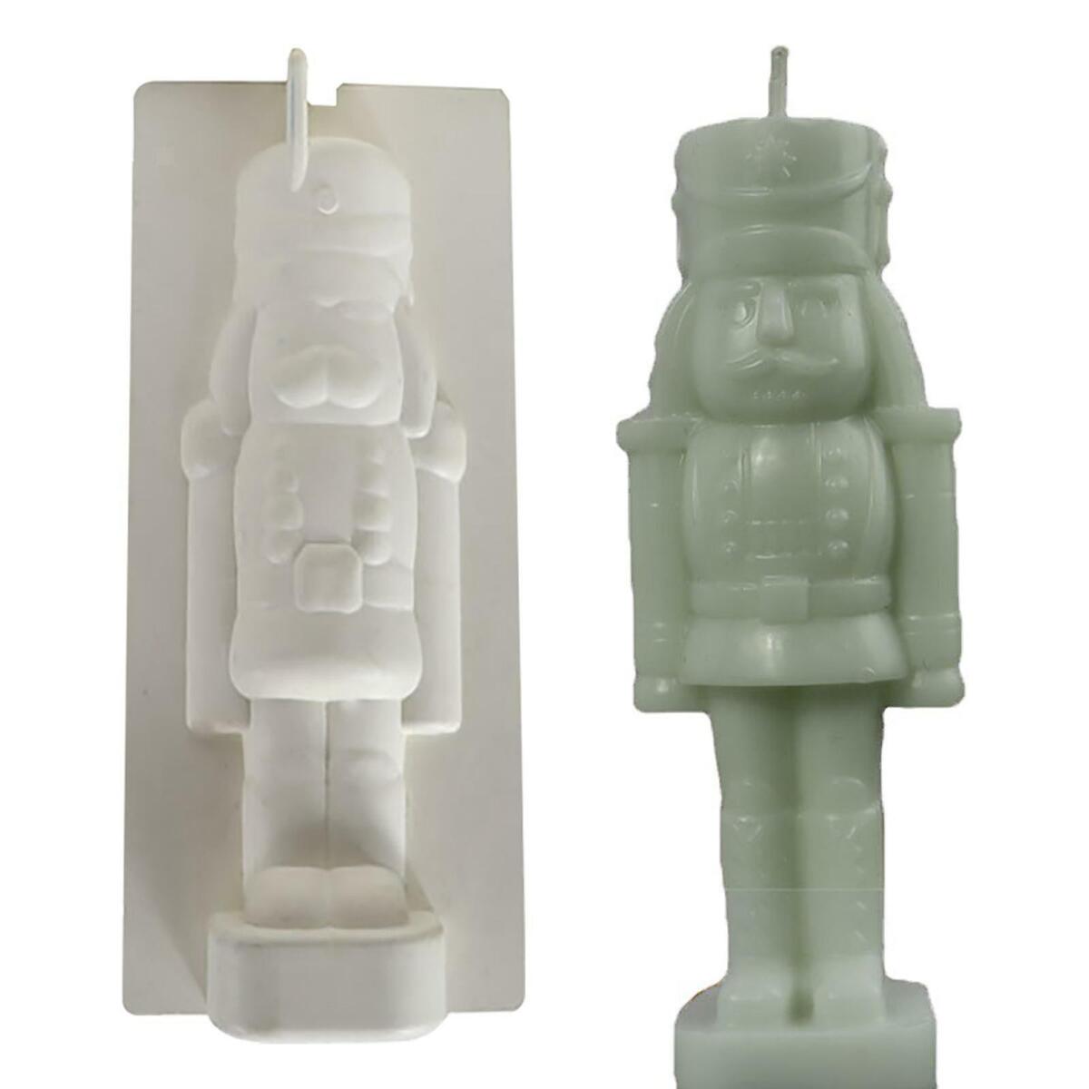 Nutcracker Walnut Soldier Candle Mould Bath  DIY Silicone   Ornaments