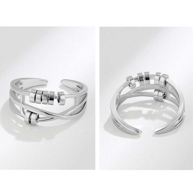 Female Three-ring Smart Index Finger Ring Transfer Beads Live Mouth Jewelry