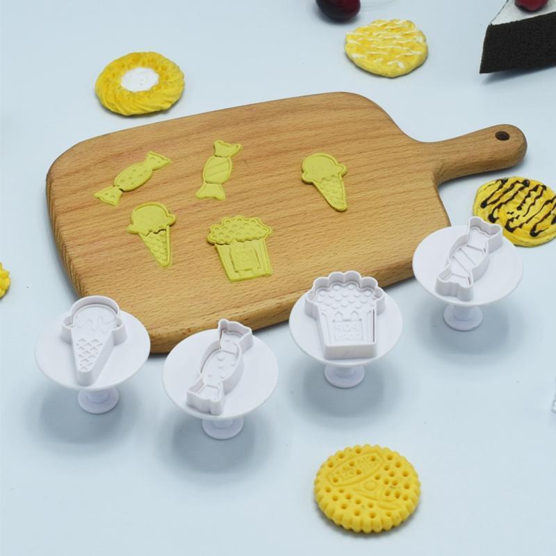 Biscuit Stamper Biscuit Cutter Cookie Cutters Plastic Material for DIY Baking