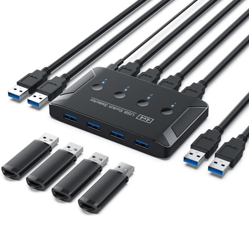 USB 3.0 Printer Sharing Device Manual Sharing Switch Hub 4 in 4 Out Splitter