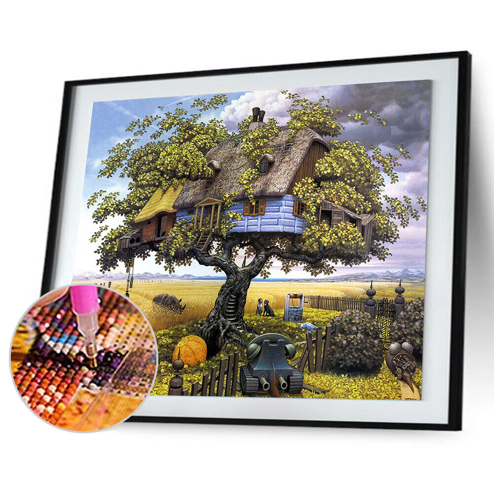 Square Drill 5D DIY Diamond Painting Tree House Embroidery Cross Stitch