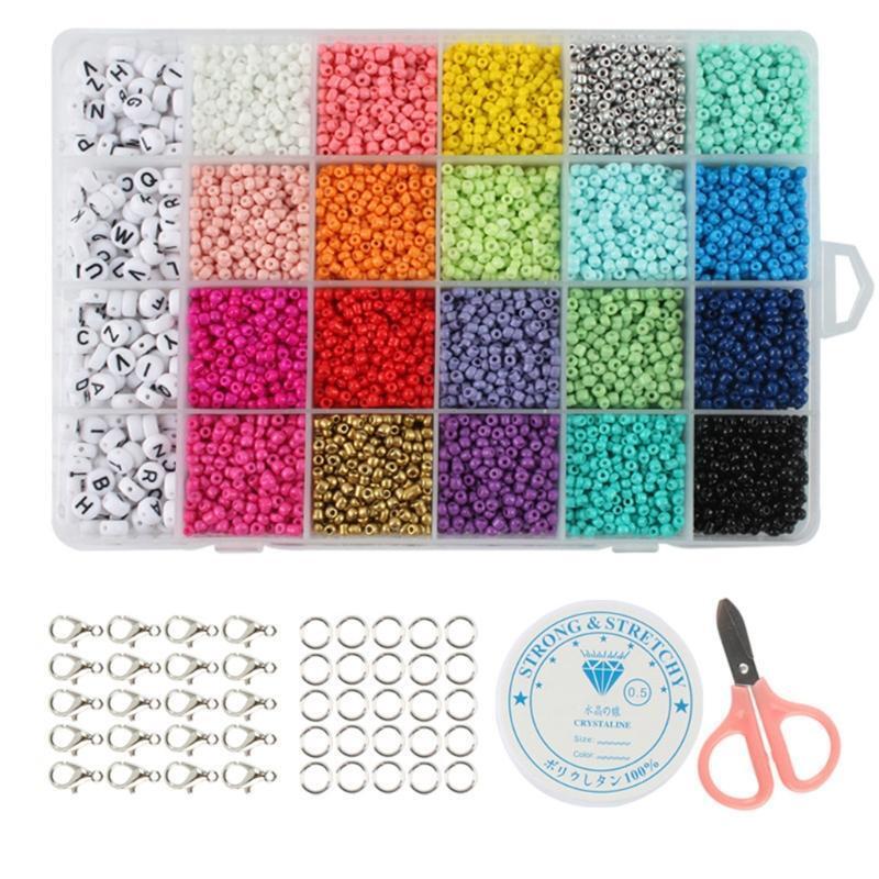 10200pcs Small Colorful Plastic Beads Mixed Pack for DIY Jewelry Accessories