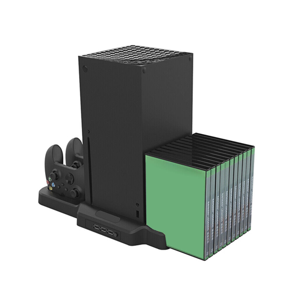 Cooling Stand Controller Charger w/2 Fans 11 Game Slots for Xbox Series S X