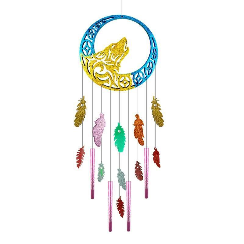 Diy Wolf Wind Chime Crystal Decorative Mold Feather Pendant Wall Hanging Mold