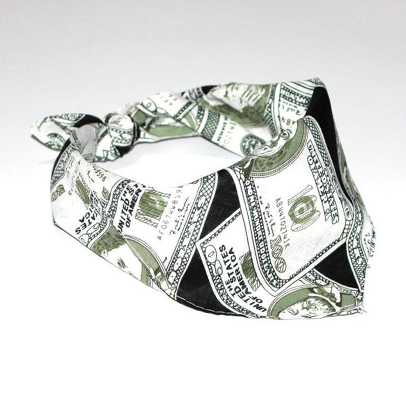 Hip Hop Money Bandana Hair Scarf Wrist Wrap Head Square Scarves Handkerchief