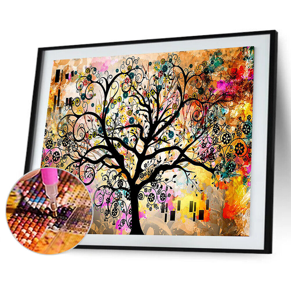 5D DIY Diamond Painting Color Tree Full Round Drill Art Picture Rhinestone